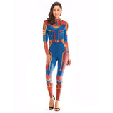 New 3D Women Girls Movie Version Captain Marvel Carol Danvers Cosplay Costume Zentai Superhero Bodysuit Suit Jumpsuits - BFJ Cosmart