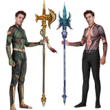 Marvel Aquaman Cosplay Halloween Costume Zentai 3D Print Arthur Curry Orin Superhero Bodysuit Suit Jumpsuits Cloak - BFJ Cosmart