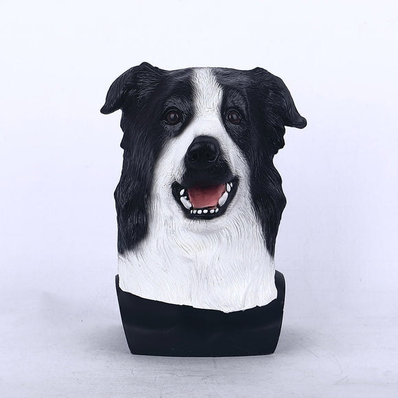 Border Collie Dog Latex Animal Mask Halloween Masquerade Fancy Dress Party Mask Cosplay Prop
