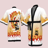 Demon Slayer Kimono Short Sleeve Cover Up Kimono Cosplay Costume Halloween Carnival Outfits for Kids Adult