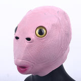 Funny Fish Head Latex Mask Full Head Mask Halloween Masquerade Fancy Dress Up Party Cosplay Prop