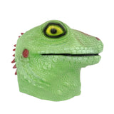 Funny Green Lizard Head Mask Full Head Latex Mask Halloween Masquerade Fancy Dress Up Party Cosplay Prop