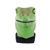 Funny Green Lizard Head Mask Full Head Latex Mask Halloween Masquerade Fancy Dress Up Party Cosplay Prop