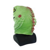 Funny Green Lizard Head Mask Full Head Latex Mask Halloween Masquerade Fancy Dress Up Party Cosplay Prop