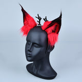 Hazbin Hotel Alastor Headbands Headgear Fox Ears Hairhoop Cosplay Prop Hair Accessories