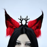 Hazbin Hotel Alastor Headbands Headgear Fox Ears Hairhoop Cosplay Prop Hair Accessories