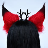 Hazbin Hotel Alastor Headbands Headgear Fox Ears Hairhoop Cosplay Prop Hair Accessories