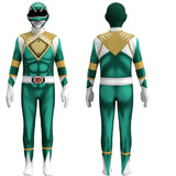 Mighty Morphin Power Rangers Jumpsuit Cosplay Costume Halloween Carnival Dress Up Outfits