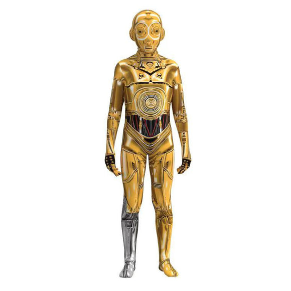 Star Wars C-3PO Threepio Jumpsuit Robot Cosplay Costume Halloween Carnival Dress Up Outfits