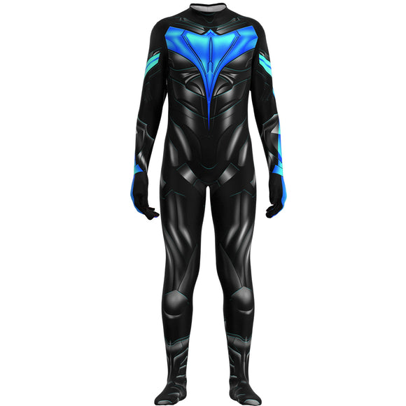 Titans Nightwing Jumpsuit Cosplay Costume Halloween Carnival Dress Up Outfits