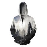 BFJmz Foggy Forest 3D Printing Coat Leisure Sports Sweater Couple Sweater Autumn And Winter - BFJ Cosmart