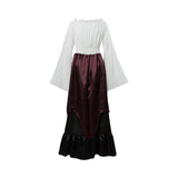 BFJFY Women Ladies Retro Long Skirt Dress Long Robe Ball Evening Skirt Halloween Suit Costume - BFJ Cosmart