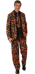 BFJFY Mens Skull Pumpkin Dollar Pattern Suit Tuxedo Halloween Cosplay Costume - BFJ Cosmart