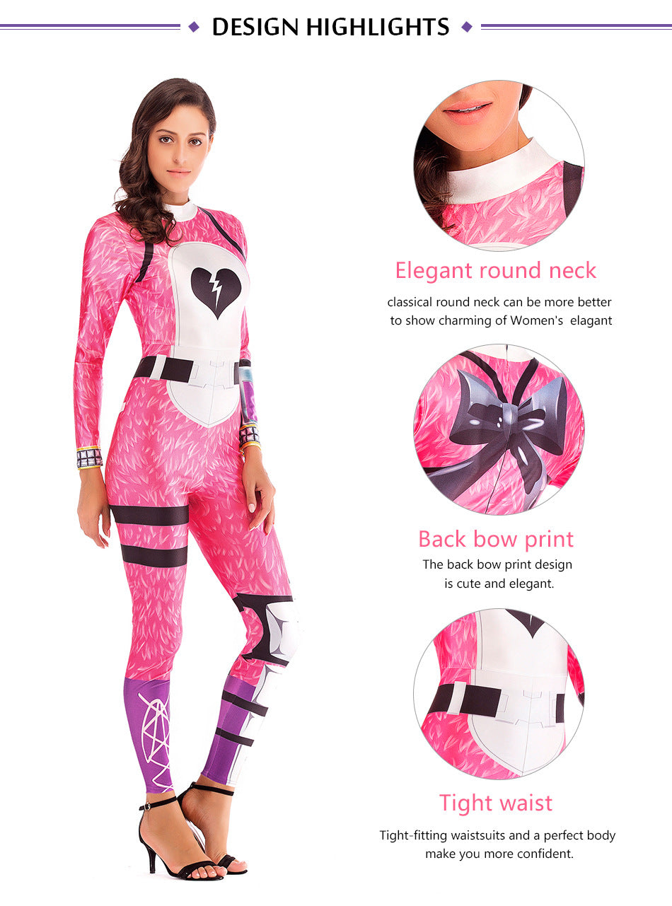 Fortnite Halloween Cuddle Team Leader Pink Bear Cosplay Costume Jumpsu –  BFJ Cosmart