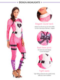 Fortnite Halloween Cuddle Team Leader Pink Bear Cosplay Costume Jumpsuit Woman - BFJ Cosmart