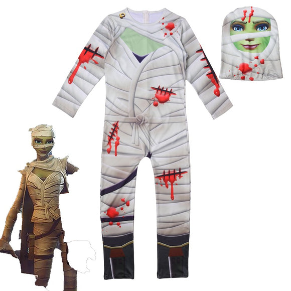 Fortnite Kids The Mummy Gunner Cosplay Jumpsuit For Halloween - BFJ Cosmart