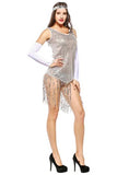 BFJFY Women Halloween Costume Latin Indian Dance Sequin Tassel Dress - BFJ Cosmart