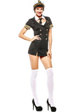 BFJFY Halloween Women Airline Pilot Uniform Navy Stewardess Cosplay Costume - BFJ Cosmart