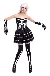 BFJFY Halloween Women's Skull Skeleton Vampire Ghost Bride Cosplay Costume - BFJ Cosmart