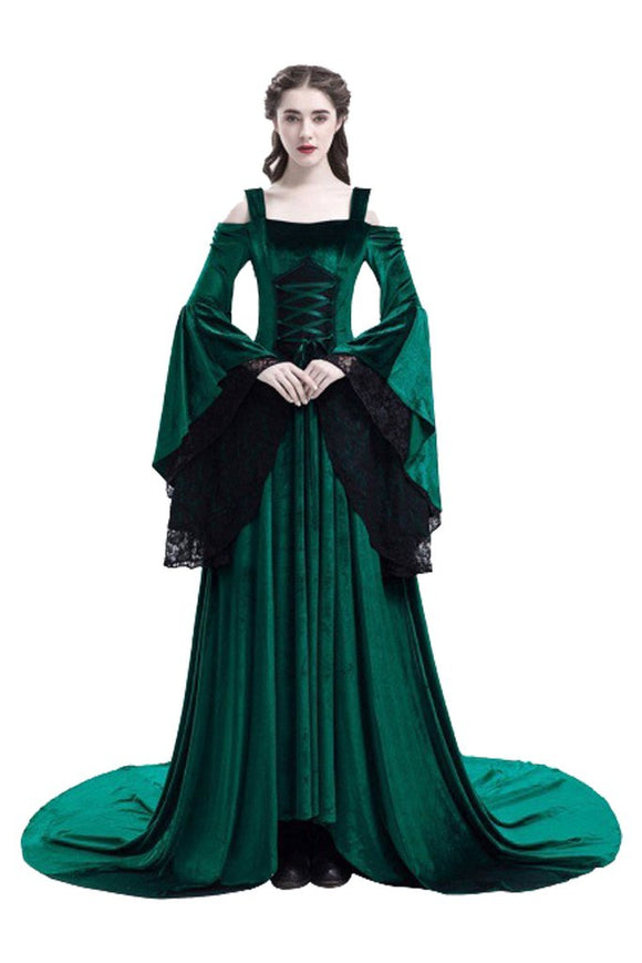BFJFY Medieval Lacy Dress For Holloween Cosplay Party Women Costume Rode - BFJ Cosmart