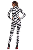 BFJFY Halloween Women‘s Cosplay Black White Striped Cowgirl Bodysuit - BFJ Cosmart