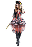 BFJFY Women Pirate Stripe Costume Halloween Cosplay Outfit - BFJ Cosmart