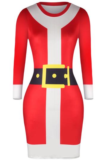 BFJFY Women's Santa Suit V-neck Bodycon Christmas Dress - BFJ Cosmart