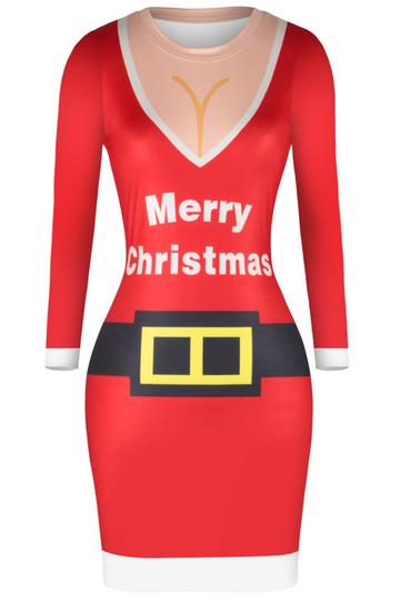 BFJFY Women's Christmas Dress Printed Merry Christmas - BFJ Cosmart