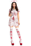 BFJFY Halloween Women's Cosplay Bloody Bleeding Nurse Dress Zombie Costume - BFJ Cosmart