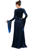 BFJFY Luxury Retro Women Long Dress Halloween Cosplay Costume Navy Blue - BFJ Cosmart