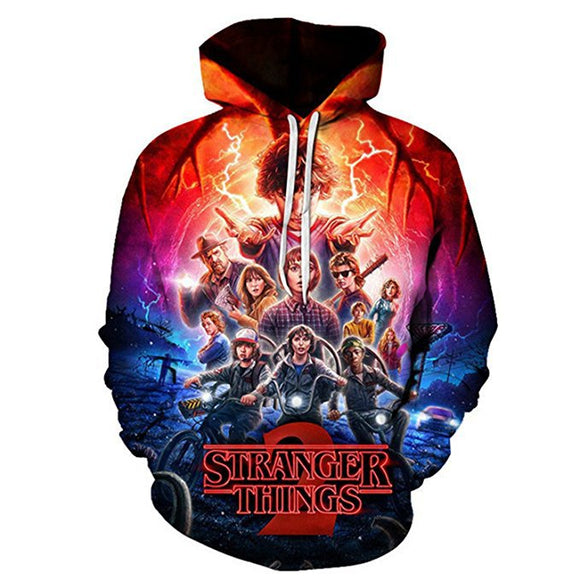BFJmz Stranger Things Hooded Sweater 3D Printing Coat Leisure Sports Sweater Autumn And Winter - BFJ Cosmart