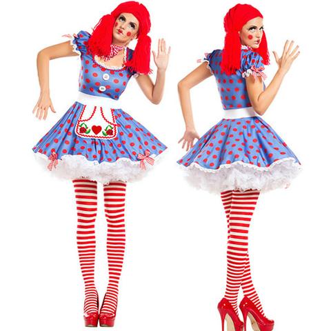 BFJFY Women's Halloween Circus Clown Cosplay Funny Dress - BFJ Cosmart