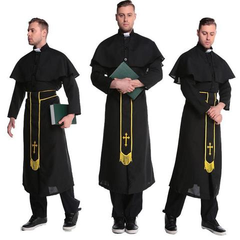 BFJFY Men's Priest Pastor Costume Pastor Cosplay Costume For Halloween - BFJ Cosmart