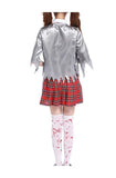 BFJFY Women's Horror Blooded Zombie Schoolgirl Uniform Dress - BFJ Cosmart