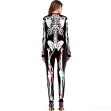 BFJFY Women's Halloween Scary Bones Skull Cosplay Jumpsuit - BFJ Cosmart