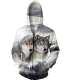 BFJmz Wolf Printing Hooded Sweater 3D Printing Coat Leisure Sports Sweater Autumn And Winter - BFJ Cosmart