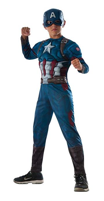 BFJFY Boys Halloween Superhero American Captain Cosplay Costume Jumpsuit - BFJ Cosmart