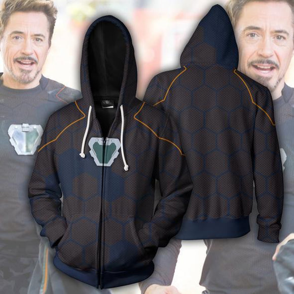 BFJmz Marvel Avengers Iron Man3D Printing Coat Zipper Coat Leisure Sports Sweater Autumn And Winter - BFJ Cosmart