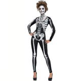BFJFY Halloween Women Sexy Horrible Skull Pattern Ghost Cosplay Costume - BFJ Cosmart