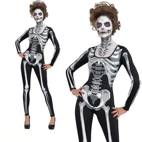 BFJFY Halloween Women Sexy Horrible Skull Pattern Ghost Cosplay Costume - BFJ Cosmart