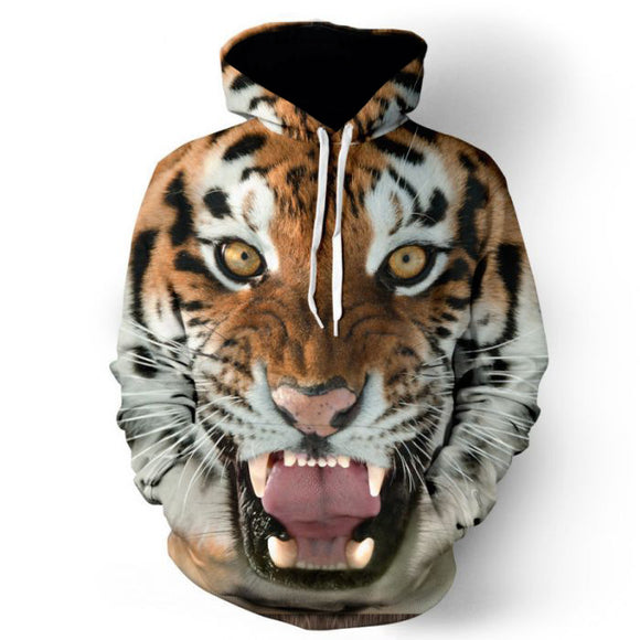 BFJmz 3D Tiger Hooded Sweater 3D Printing Coat Leisure Sports Sweater Autumn And Winter - BFJ Cosmart