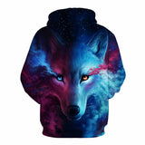 BFJmz Ice Fire Wolf 3D Printing Coat Zipper Coat Leisure Sports Sweater  Autumn And Winter - BFJ Cosmart