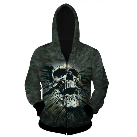 BFJmz Skull 3D Printing Coat Leisure Sports Sweater Autumn And Winter - BFJ Cosmart