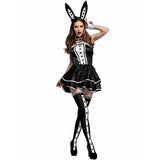 BFJFY Women Dapper Tuxedo Style Bunny Club Wear Halloween Costume - BFJ Cosmart