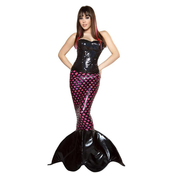 BFJFY Women Deluxe Sexy Dark Sequin Mermaid Halloween Costume - BFJ Cosmart