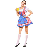 BFJFY Adult Womens Brewery Babe Plaid Pattern German Oktoberfest Maid Beer Girl Sexy Costume - BFJ Cosmart