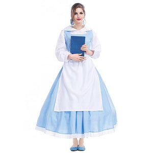 BFJFY Women Belle Blue Maid Dress Halloween Cosplay Costume - BFJ Cosmart