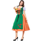 BFJFY Adult Womens Orange German Oktoberfest Beer Girl Maid Party Costume - BFJ Cosmart