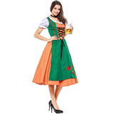 BFJFY Adult Womens Orange German Oktoberfest Beer Girl Maid Party Costume - BFJ Cosmart