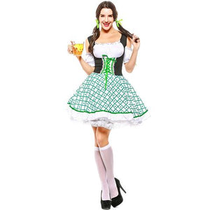 BFJFY Women German Dirndl Beer Girl Maid Dress Cutest Fraulein Sexy Costume - BFJ Cosmart